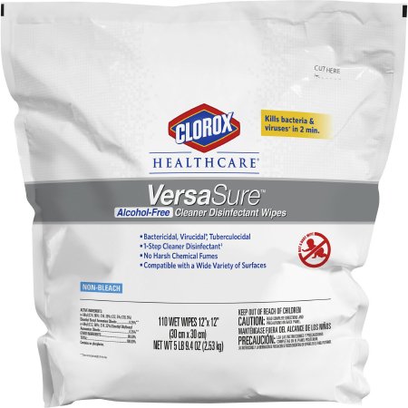 Clorox Healthcare® VersaSure™ Surface Disinfectant Refill Premoistened Manual Pull Wipe 110 Count 2/case