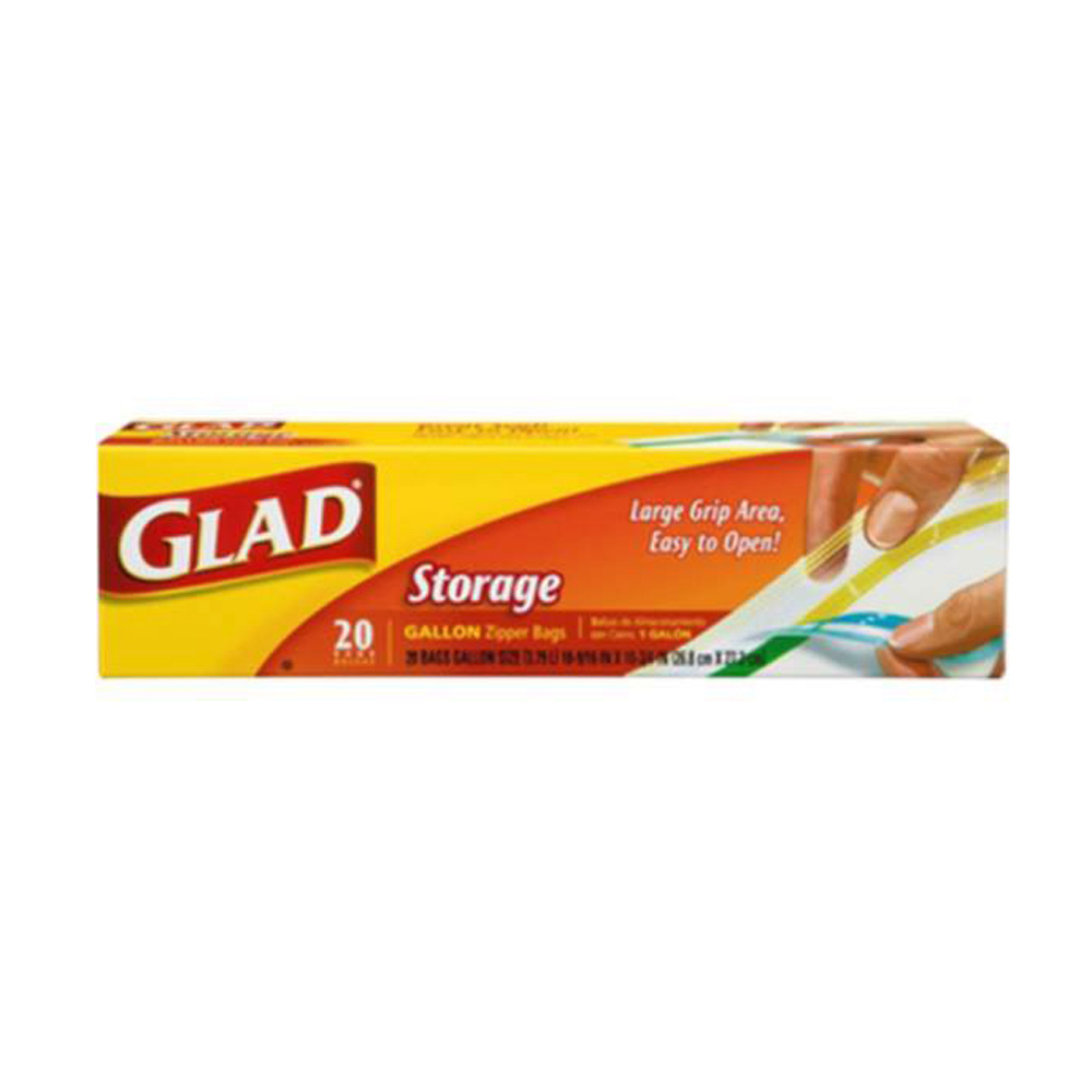 Glad® Storage Zipper Bags - 20 count, Gallon