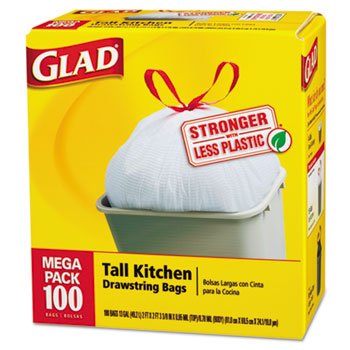 Glad Extra Heavy Drawstring Tall Can Liners - 24