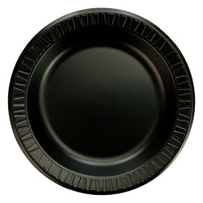 Quiet Classic® Laminated Foam Plate - 10.25in, Black