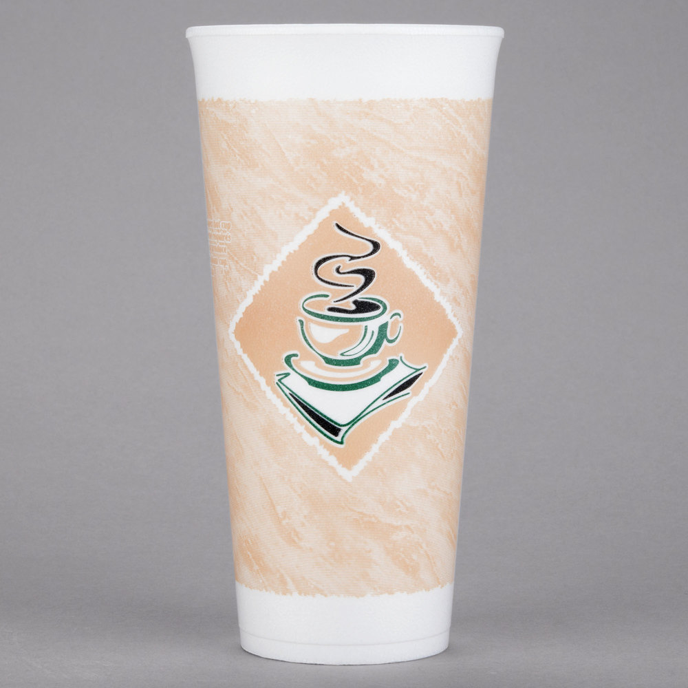 ThermoGlaze® Stock Print Insulated Foam Cup - 16oz, Green Café G®