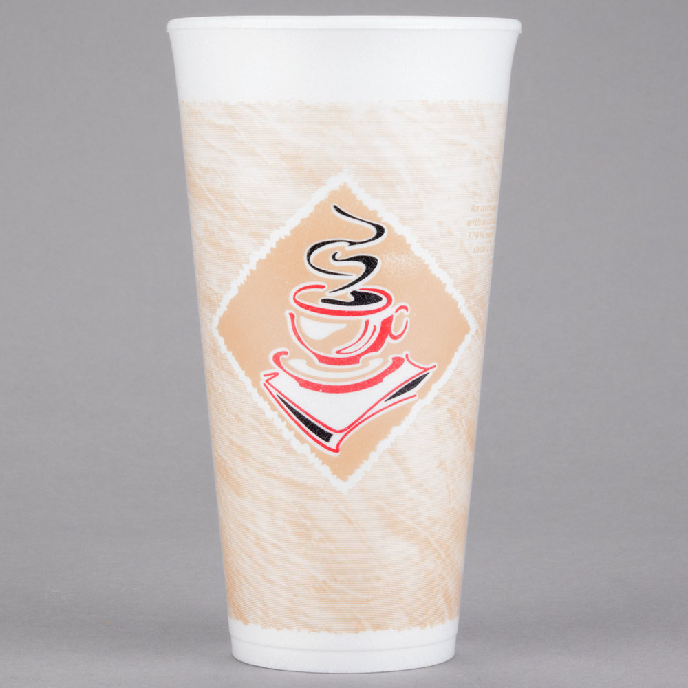ThermoGlaze® Stock Print Insulated Foam Cup - 20oz, Red Café G®