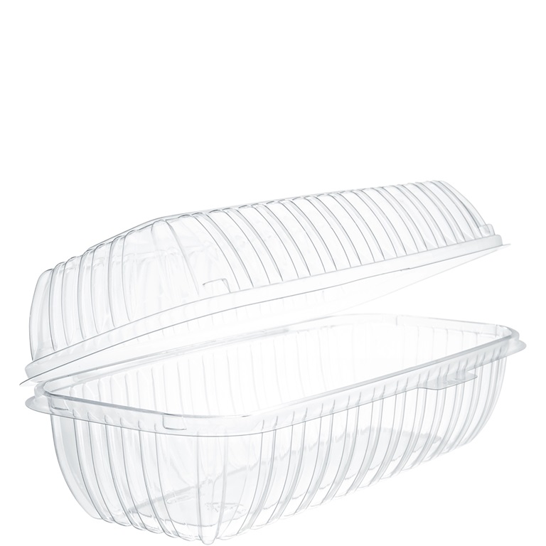 9 x 5 in OPS Plastic Hoagie Container - Clear 200/case