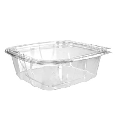 ClearPac® SafeSeal™ Tamper-Resistant Container with Hinged Flat Lid - 48oz