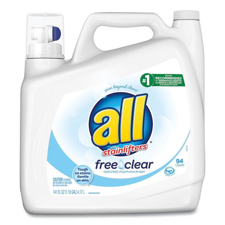 All® Ultra Free Clear Liquid Detergent Unscented 141 oz Bottle 4/case
