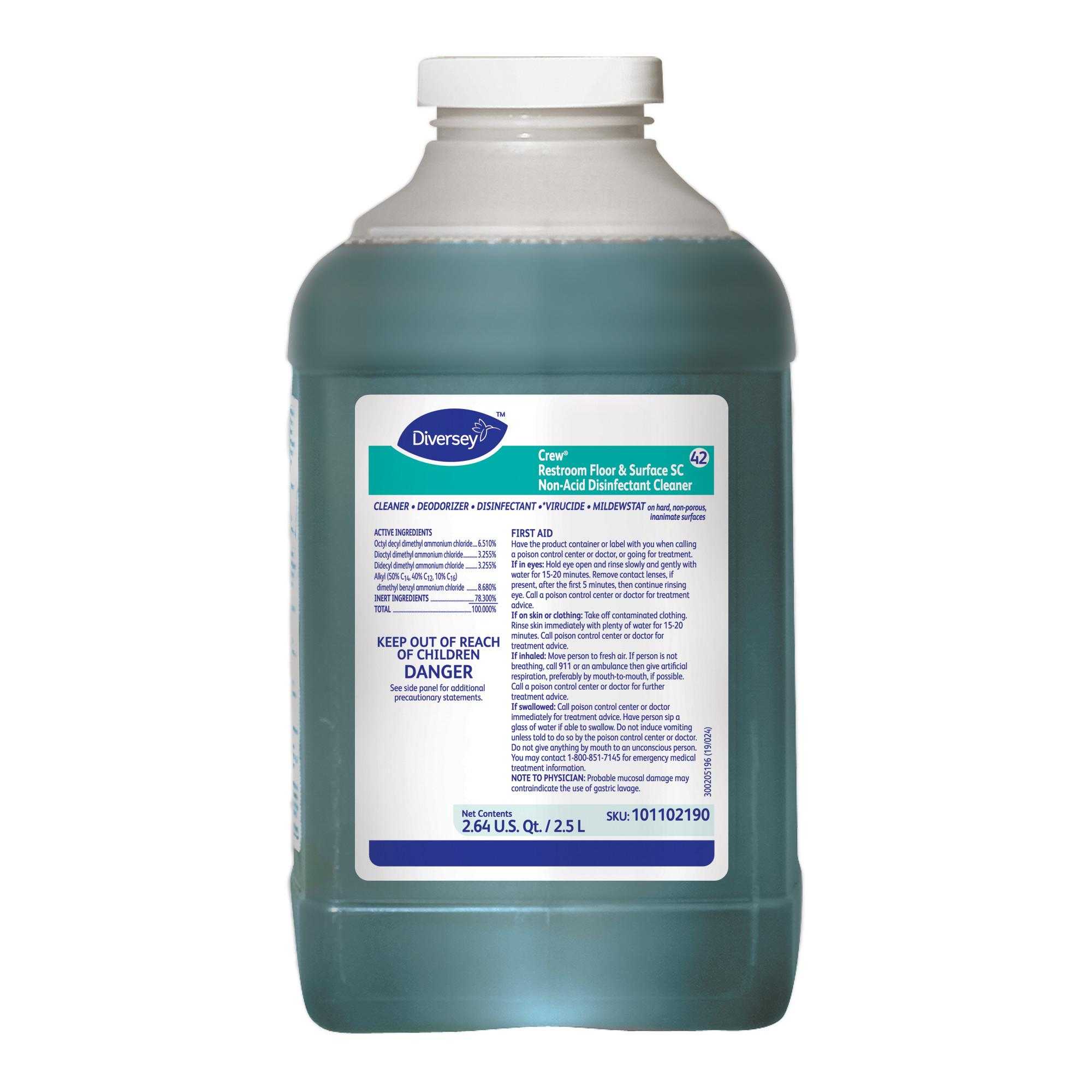 Diversey® J-Fill 2.5 Liter Crew® Non Acid Disinfectant 2/case