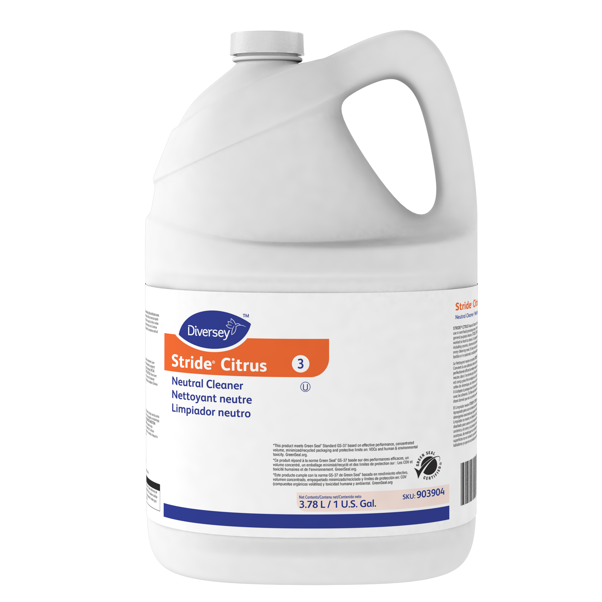 Diversey Stride Citrus Neutral Cleaner - 1 Gallon, 4/Case