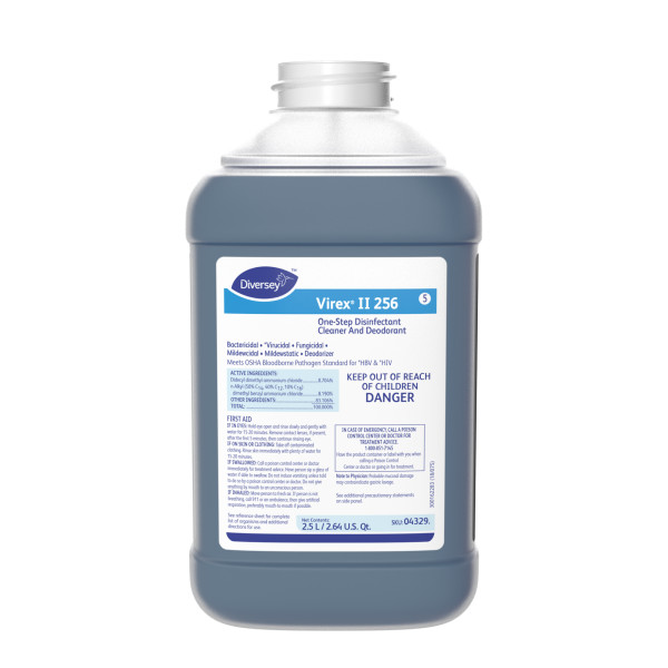Diversey Virex II 256 Disinfectant Cleaner -2.5 L, J-Fill, 2/Case