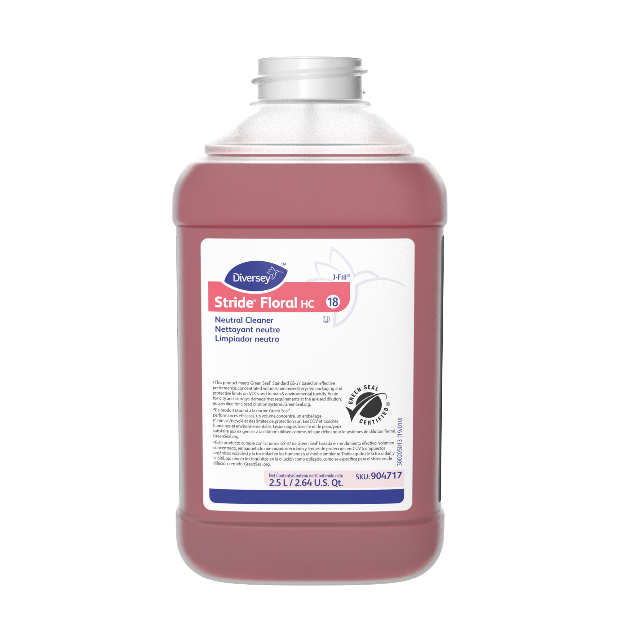 Diversey Stride Floral Neutral Cleaner - 2.5 L J-Fill, 2/Case