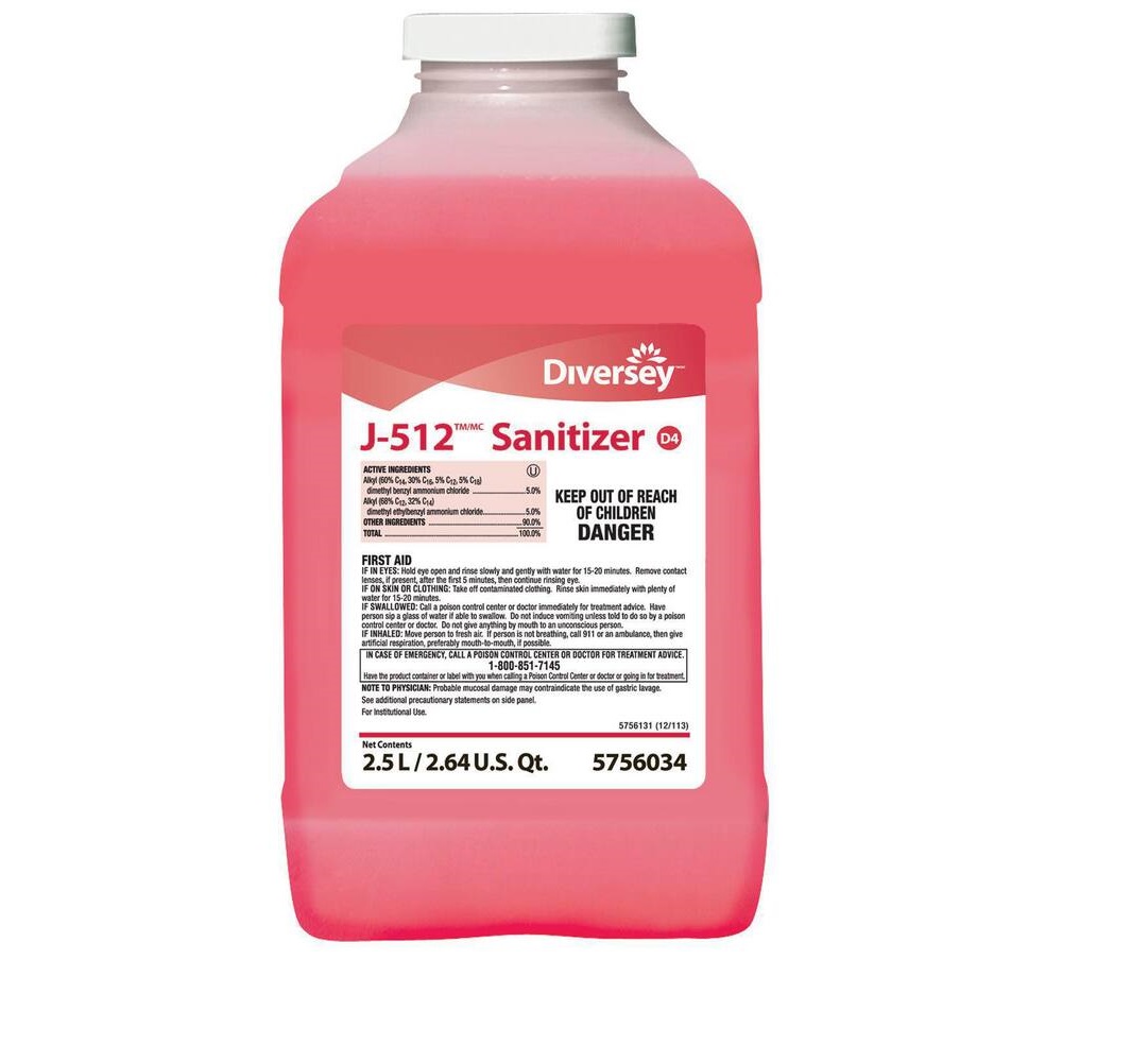 Diversey J-512 Sanitizer - 2.5L, 2/Case