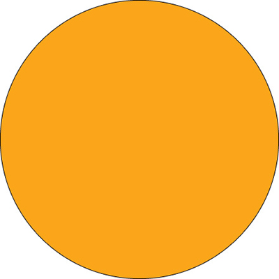 Inventory Circle Label - 3/4in, Orange