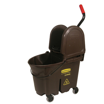 WaveBrake® Down Press Bucket and Wringer - 35 Quart, Brown