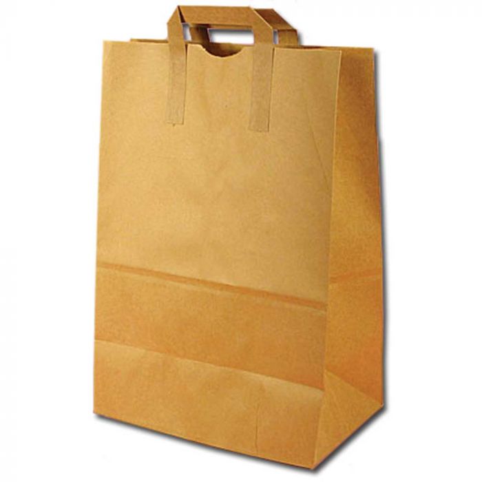 E-Z Tote Handle Sack, 1/6 BBL 70# Kraft Paper Bag, Brown, 300-Bundle