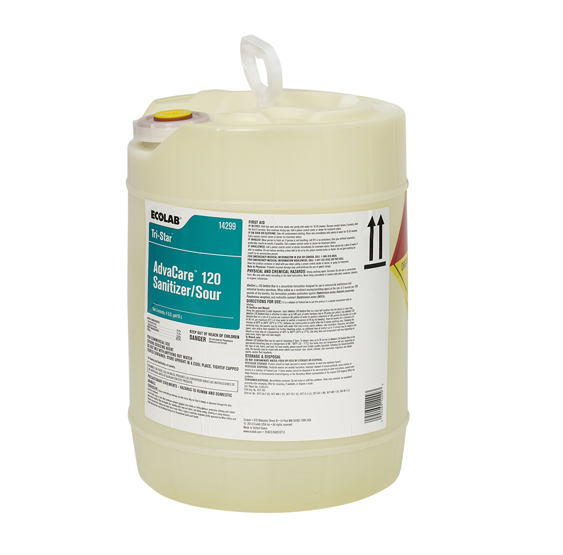 Ecolab Advacare 120 Sanitizer/Sour - 1 Gallon, 4/Case
