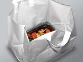 Elkay® Take Out Bag with Loop Handles - 22in x 14in x 15.25in x 3mil, White