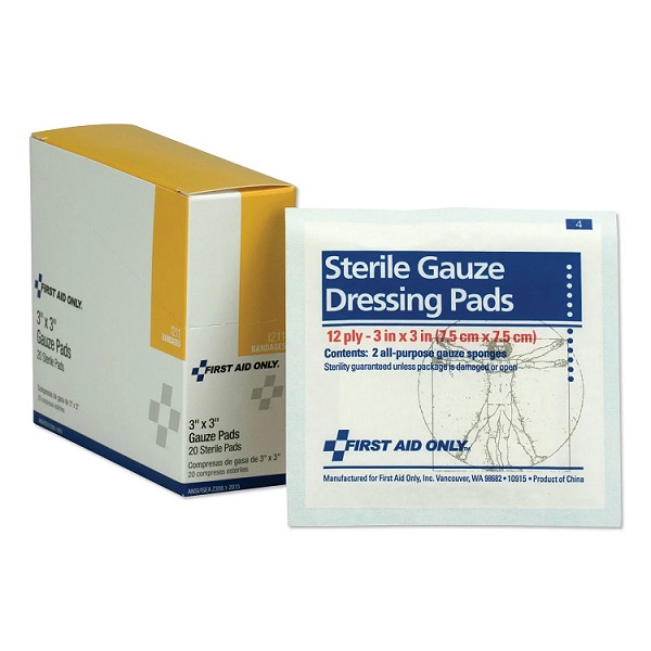 Gauze Dressing Pads Sterile 3 x 3 10 Dual-Pads/box