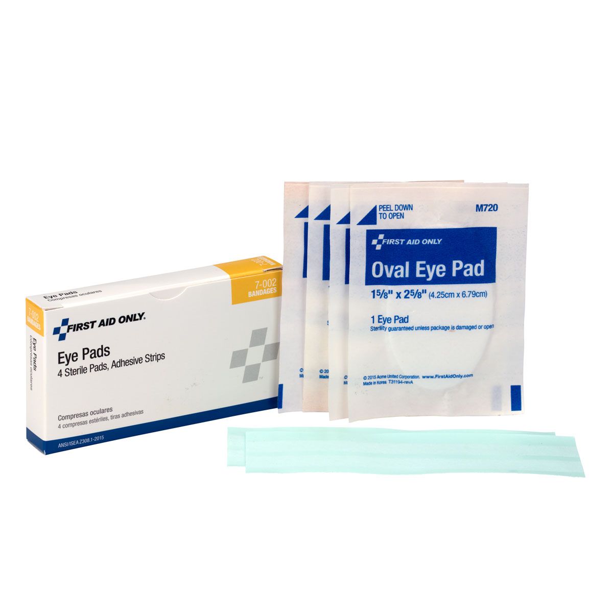 First Aid Only Sterile Eye Pads and Adhesive Strips 4/box