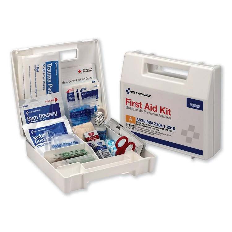 ANSI 2015 Compliant Class A Type I and II First Aid Kit for 25 People