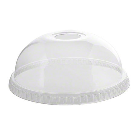 98mm PET Clear Dome Lid With Hole 1000/case