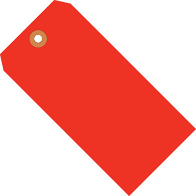 13pt Shipping Tag - 4 3/4in x 2 3/8in, Fluorescent Red