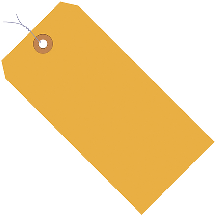 4 3/4" x 2 3/8" Fluorescent Orange 13 Pt. Shipping Tags - Pre-Wired 1000/case