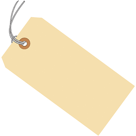 4 3/4" x 2 3/8" 10 Pt. Manila Shipping Tags Pre-Strung 1000/case