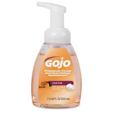 GOJO® Premium Foam Antibacterial Handwash - 7.5 oz, Foamer Bottle with Pump, 12/Case