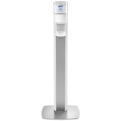 PURELL® MESSENGER™ ES8 Silver Panel Floor Stand with Dispenser - Silver