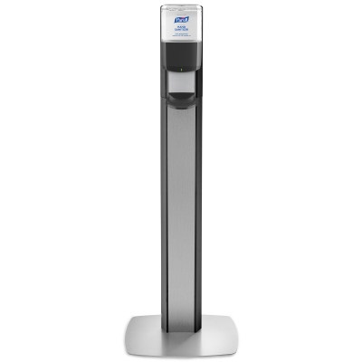PURELL® MESSENGER™ ES8 Graphite Panel Floor Stand with Dispenser - Graphite / Silver
