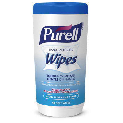 PURELL® Hand Sanitizing Wipes Clean Refreshing Scent 40CT Hand Wipes Canister 6/case