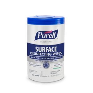 GOJO 9340-06 Purell Healthcare Surface Disinfecting Wipes 110ct Canister 6/case