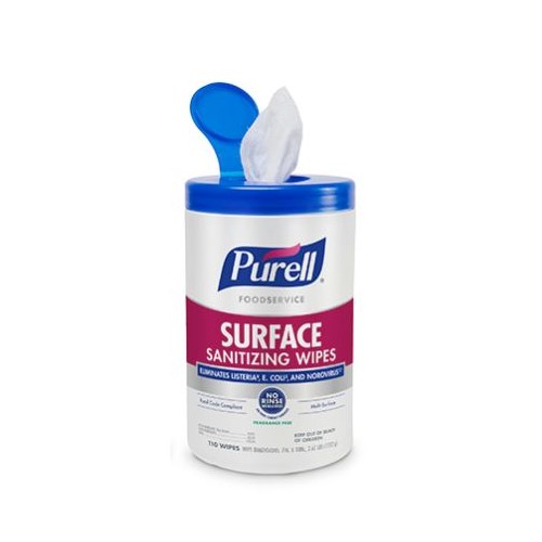 GOJO 9341-06 Purell Foodservice Surface Disinfecting Wipes 110ct Canister 6/case