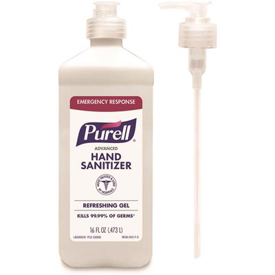 Purell Gel Sanitizer 16 oz Pump Bottle 12/case