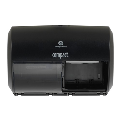 GP Compact® Side-By-Side Double Roll High Capacity Toilet Tissue Dispenser - Black, 6.75 x 10.12 x 7.12