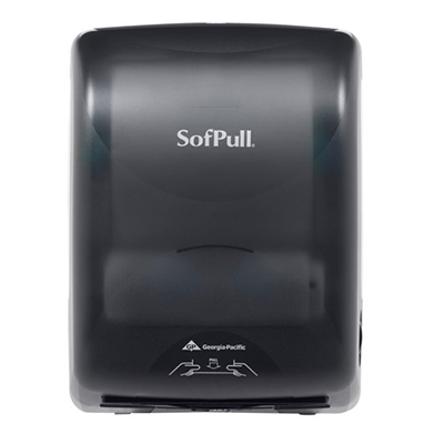 GP SofPull® Mechanical Hardwound Roll Towel Dispenser - Translucent Smoke, 8.9" x 12.9" x 16"