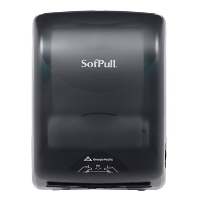 GP SofPull® Mechanical Hardwound Roll Towel Dispenser - Translucent Smoke, 8.9 x 12.9 x 16