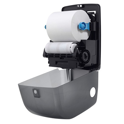 GP SofPull® Mechanical Hardwound Roll Towel Dispenser - Translucent Smoke, 8.9 x 12.9 x 16