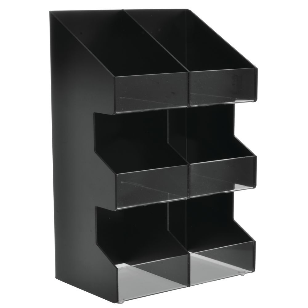 HUBERT® 6-Compartment Black Polystyrene Organizer