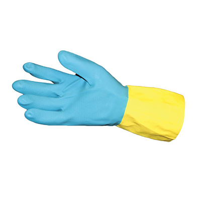 Pro-Guard® Flocked lined Neoprene Latex Gloves, 12 in, Large, 12 pairs