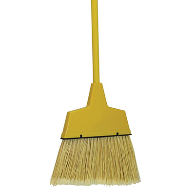 Angled Plastic Broom - 53in, Yellow, 6/Case