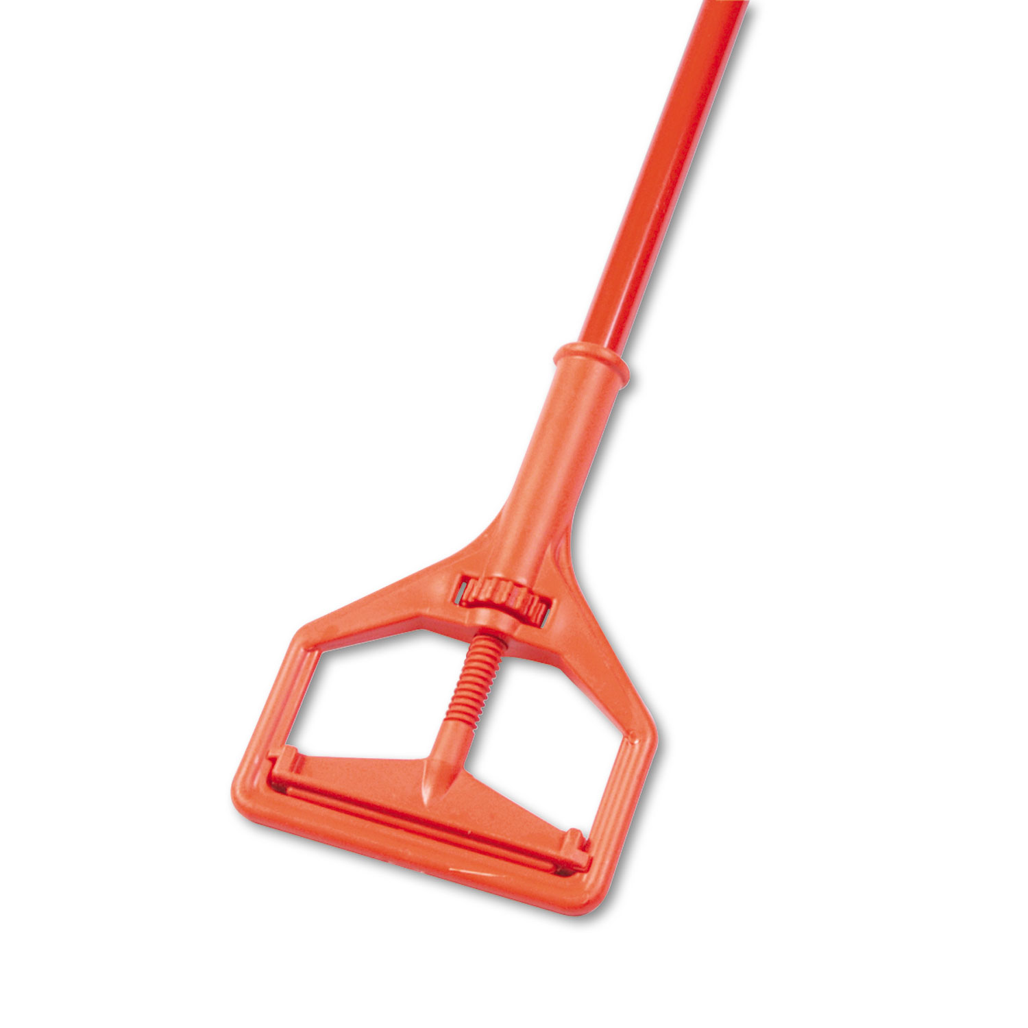 Janitor Style Screw Clamp Mop Handle, Fiberglass, 64in, Safety Orange