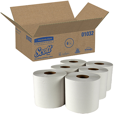 Scott® Roll Control Center-Pull Towels - White, 1 Ply, 8 x 12, 700 Count, 6/Case