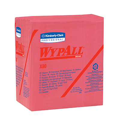WypAll  X80 Wipers - 12.5in x 12in, Red