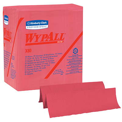WypAll  X80 Wipers - 12.5in x 12in, Red