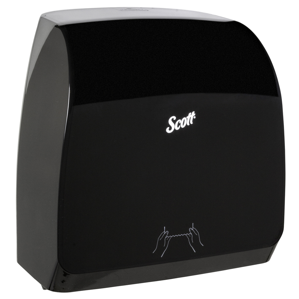 Scott® Control™ Slimroll™ Manual Towel Dispensers - Black, Orange Core, 12.63
