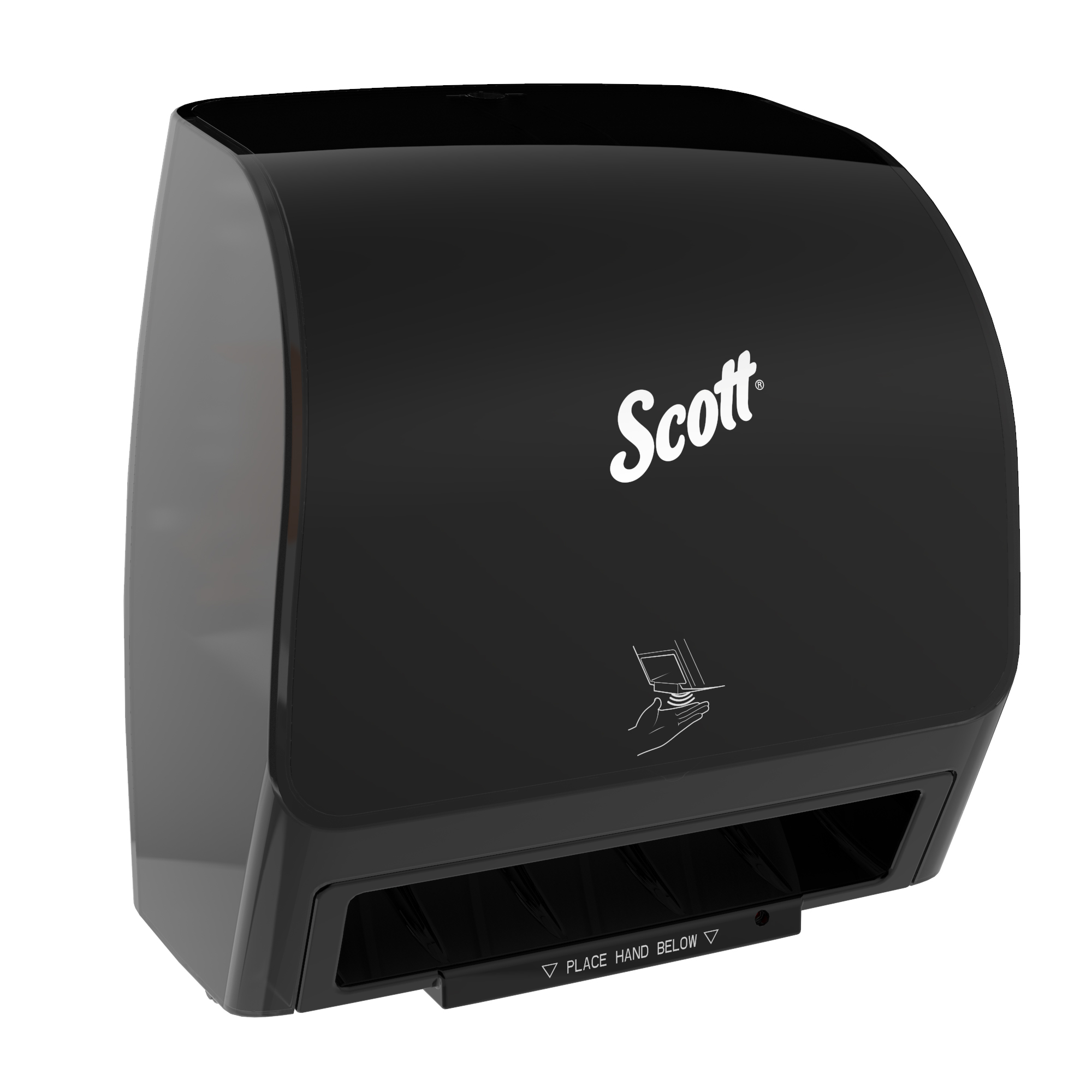 Scott® Control™ Slimroll™ Electronic Towel Dispensers - Black, Pink Core, 11.8" x 12.35" x 7.25"