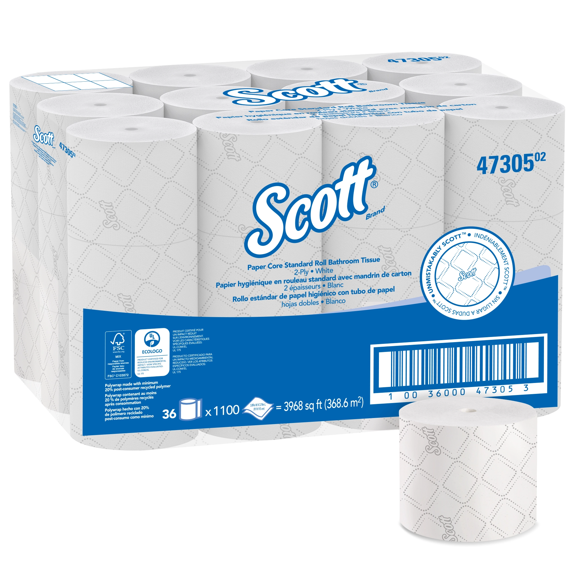 Scott® Pro Small Core Standard Roll Bath Tissue - 2 Ply, 3.9