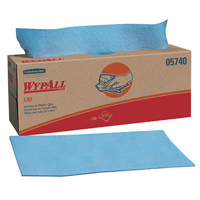 WypAll L40 Wipers - 16.4 x 9.8, Blue, Box, 9/Case
