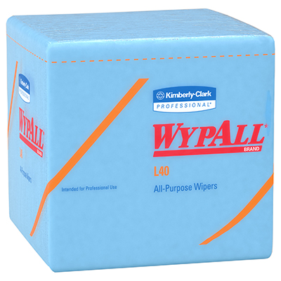 WypAll  L40 Wipers - 12.5" x 12", Blue, 12/Case