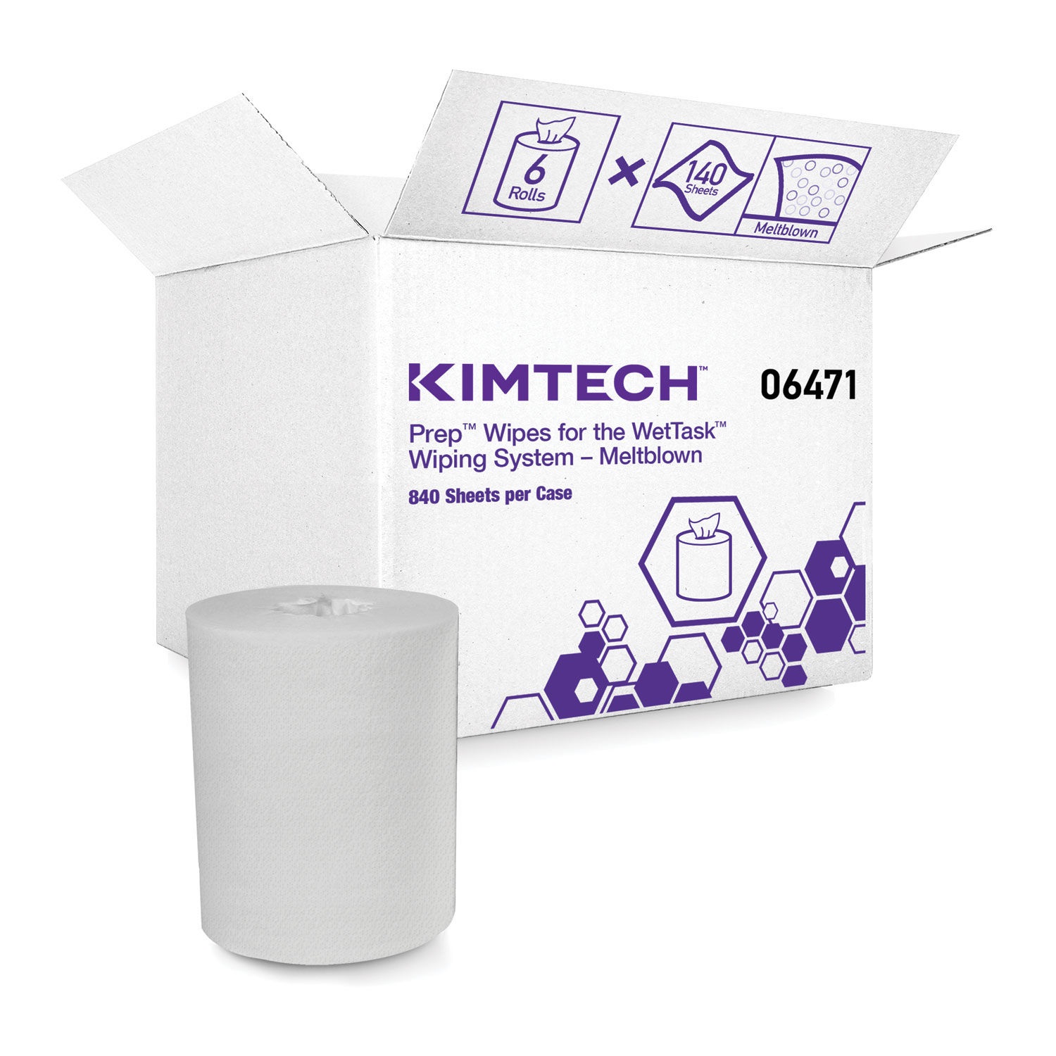 Kimtech Prep™ Wipes for the WetTask™ Wiping System - Meltblown, White, Center-Pull, 6/Case